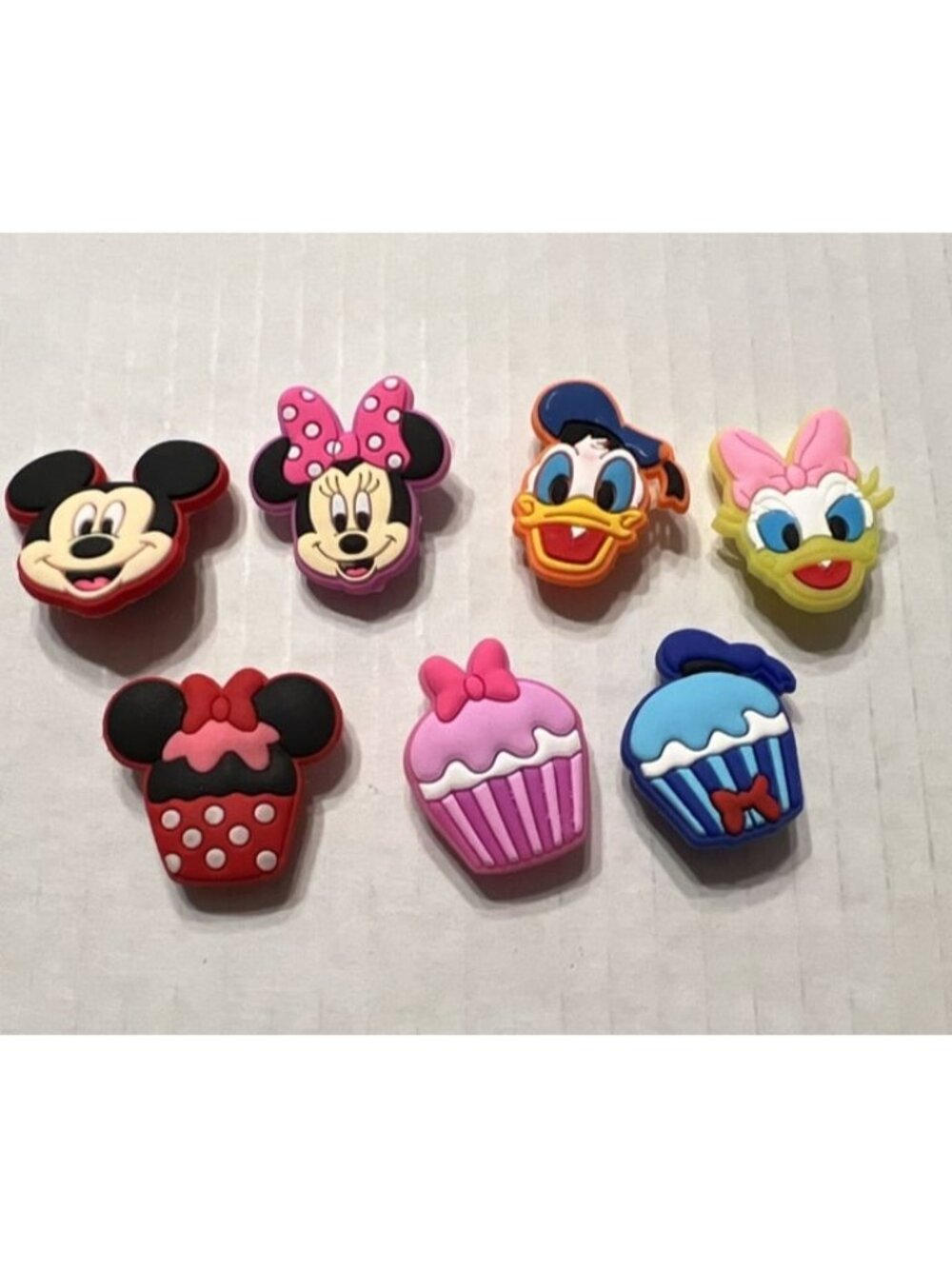 7 Piece Disney Mickey & Friends Cupcake Character Shoe Charms Set